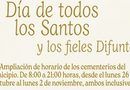 AMPLIACIÓN DE HORARIO EN CEMENTERIOS POR EL DÍA DE DIFUNTOS