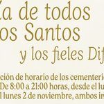 AMPLIACIÓN DE HORARIO EN CEMENTERIOS POR EL DÍA DE DIFUNTOS